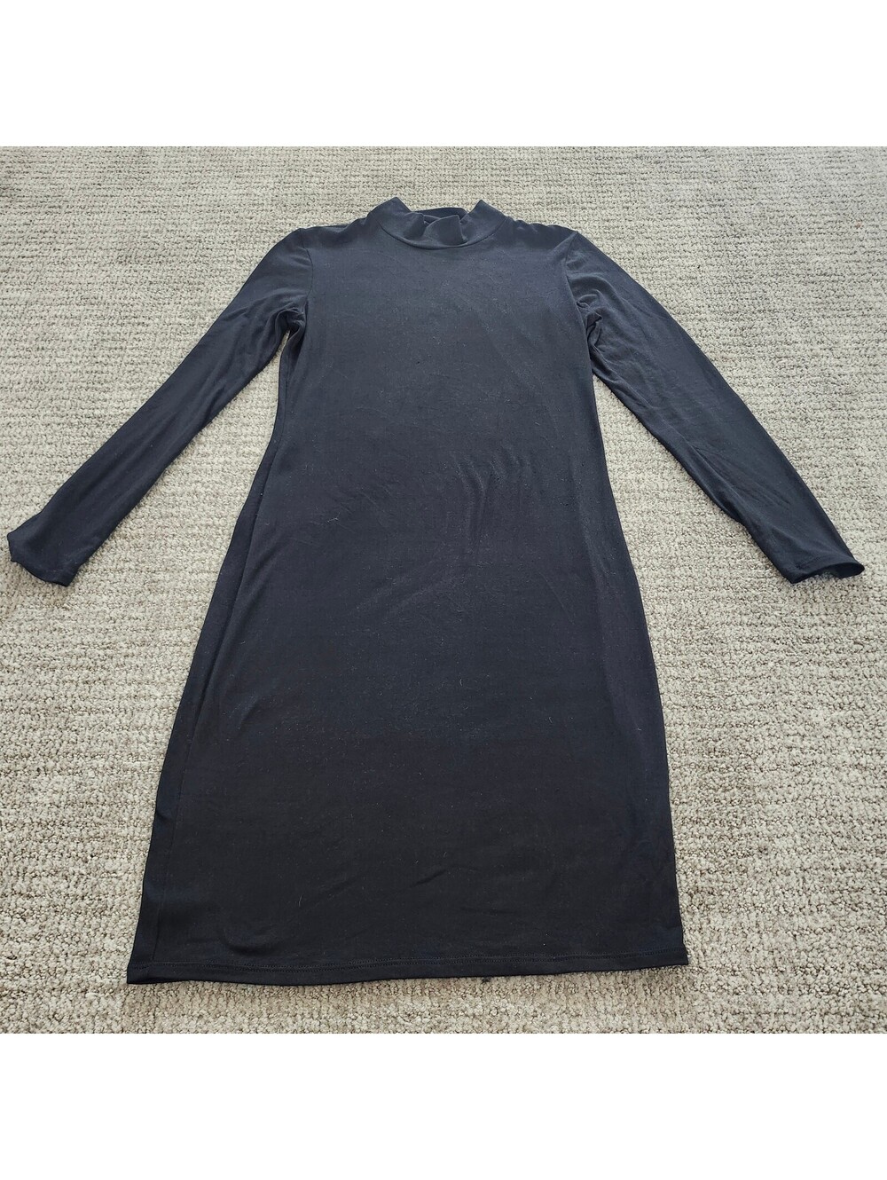 Leith Black Long Sleeve Midi Dress Size M